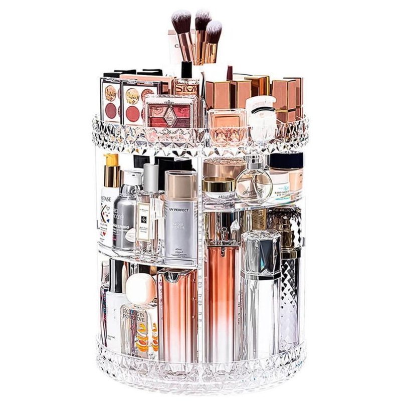 NOVO - Organizador De Cosmético Maquiagem Acrílico Giratório 360º