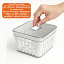 Novo - Organizador de Geladeira 3,8 Litros Cesto Com Tampa Multiuso Alimentos Verduras e Vegetais