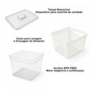 Novo - Organizador de Geladeira 3,8 Litros Cesto Com Tampa Multiuso Alimentos Verduras e Vegetais