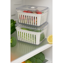 Novo - Organizador de Geladeira 3,8 Litros Cesto Com Tampa Multiuso Alimentos Verduras e Vegetais