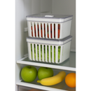 Novo - Organizador de Geladeira 3,8 Litros Cesto Com Tampa Multiuso Alimentos Verduras e Vegetais