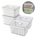 Novo - Organizador de Geladeira 3,8 Litros Cesto Com Tampa Multiuso Alimentos Verduras e Vegetais
