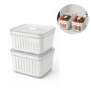 Organizador de Geladeira 3,8L com Cesto e Tampa Ventilada para Frutas e Verduras