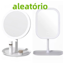 Espelho LED de Mesa Touch Recarregável USB com 3 Cores de Luz e Porta-Objetos | Lar & Beauty