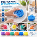 Esponja Sorriso 2 em 1 Espuma + Manta Abrasiva - Lava Louça - Não Risca - Multiuso Cozinha Bucha Carinha Feliz Colorida