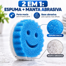 Esponja Sorriso 2 em 1 Espuma + Manta Abrasiva - Lava Louça - Não Risca - Multiuso Cozinha Bucha Carinha Feliz Colorida