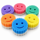 Esponja Sorriso 2 em 1 Espuma + Manta Abrasiva - Lava Louça - Não Risca - Multiuso Cozinha Bucha Carinha Feliz Colorida