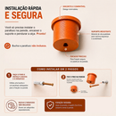 NOVO - Espelho Redondo Decorativo Adnet Alça Couro Suporte 60cm Sala Quarto Banheiro