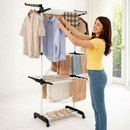 NOVO - Varal Chão 3 Andares Roupa 4 Rodas Dobrável Reforçado