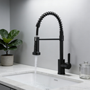 NOVO - Torneira De Cozinha Gourmet Alça Única Com Extensor De Spray Tubo De Água Flexível Superior Prateado Para Ajuste