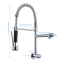NOVO - Torneira De Cozinha Gourmet Alça Única Com Extensor De Spray Tubo De Água Flexível Superior Prateado Para Ajuste