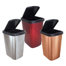 NOVO - Lixeira Cesto Metalizado 09 Litros Com Tampa Click Label Vermelho Rose Gold Banheiro Cozinha