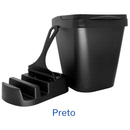Kit Pia 3 Peças com Lixeira 4,8L, Porta Detergente/Esponja e Rodinho