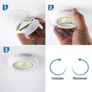 Kit 3/6/9/12 Luminária Spot Led Redondo Com Controle Luz Fria ou Quente Auto Colante Bivolt