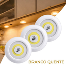 Kit 3/6/9/12 Luminária Spot Led Redondo Com Controle Luz Fria ou Quente Auto Colante Bivolt