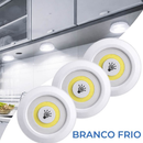 Kit 3/6/9/12 Luminária Spot Led Redondo Com Controle Luz Fria ou Quente Auto Colante Bivolt